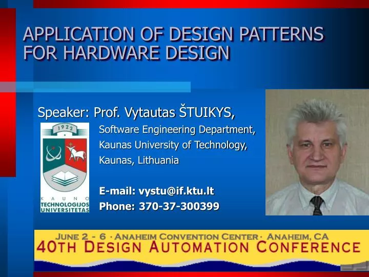 application of design patterns for hardware design