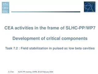 CEA activities in the frame of SLHC-PP/WP7 Development of critical components