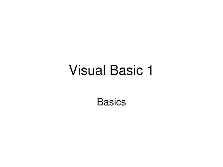 visual basic 1