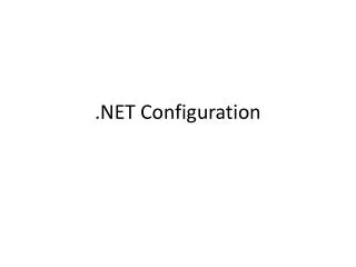 .NET Configuration