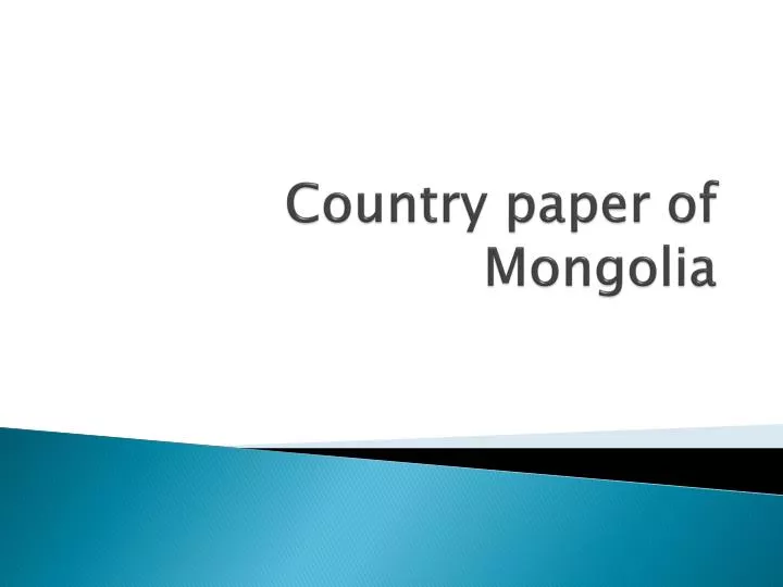 country paper of mongolia