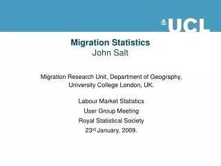 Migration Statistics John Salt