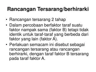 rancangan tersarang berhirarki
