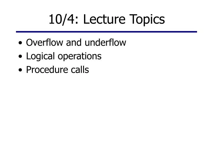 10 4 lecture topics