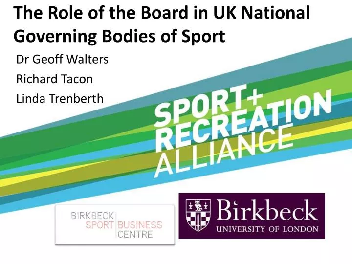the role of the board in uk national governing bodies of sport