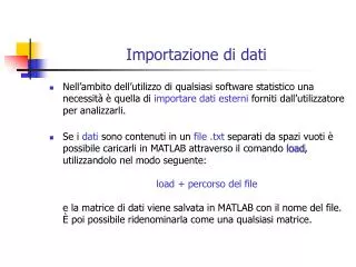 importazione di dati