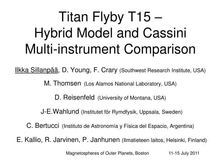 titan flyby t15 hybrid model and cassini multi instrument comparison