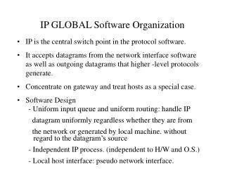 IP GLOBAL Software Organization