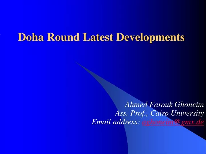 doha round latest developments