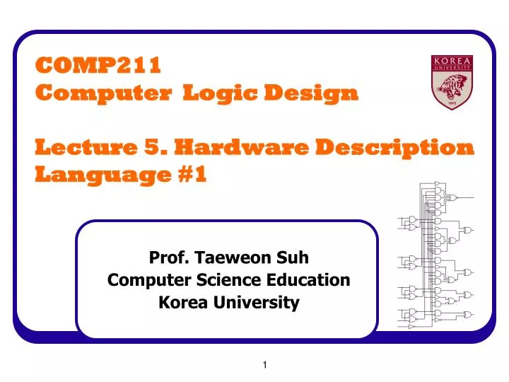 comp211 computer logic design lecture 5 hardware description language 1