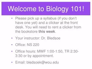 Welcome to Biology 101!