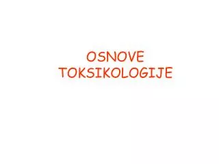 osnove toksikologije