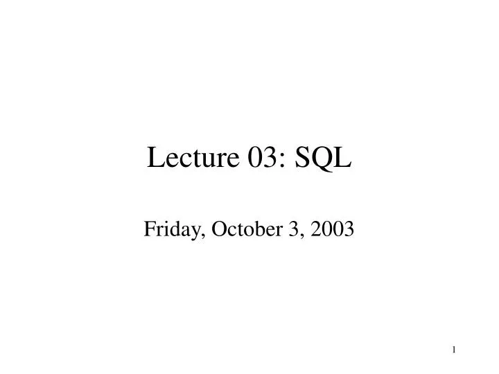 lecture 03 sql