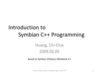 Introduction to 	Symbian C++ Programming