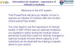 Expressing Interest in Modules via S3P System - slide 1
