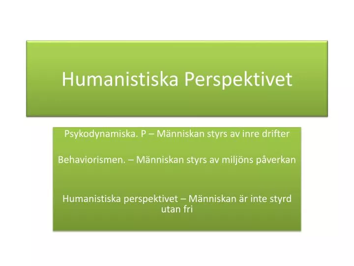 humanistiska perspektivet