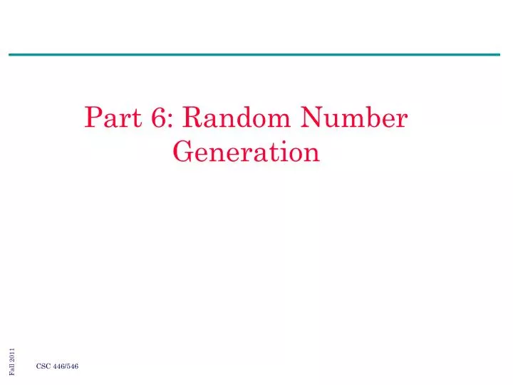 part 6 random number generation