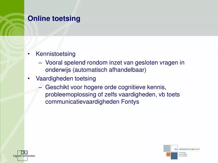 online toetsing