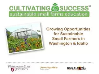 Growing Opportunities for Sustainable Small Farmers in Washington &amp; Idaho