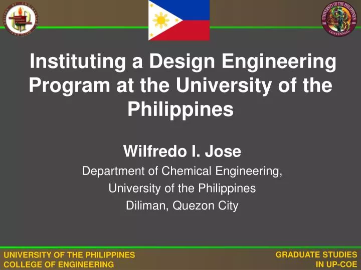 instituting a design engineering program at the university of the philippines