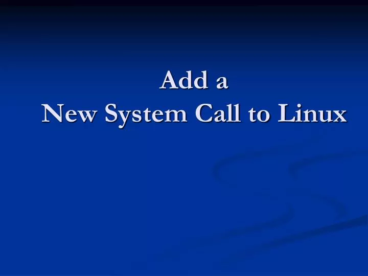 add a new system call to linux