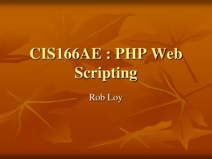 cis166ae php web scripting