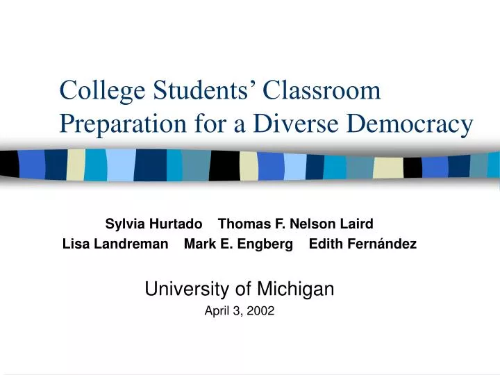 college students classroom preparation for a diverse democracy