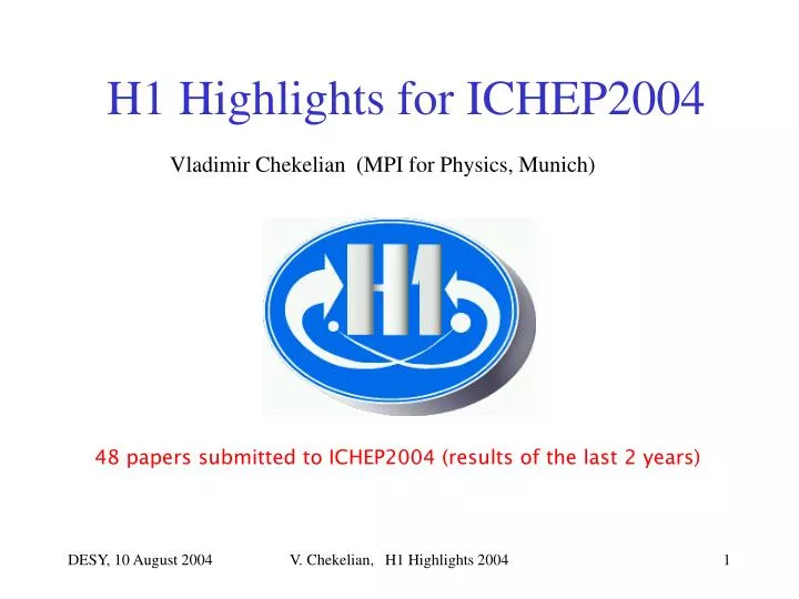 h1 highlights for ichep2004