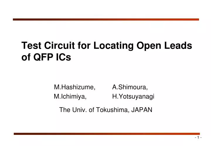 test circuit for locating open leads of qfp ics