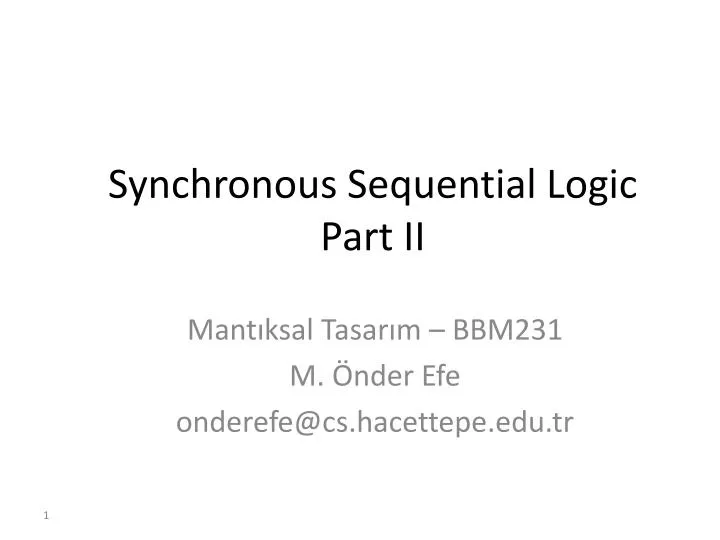 synchronous sequential logic part ii
