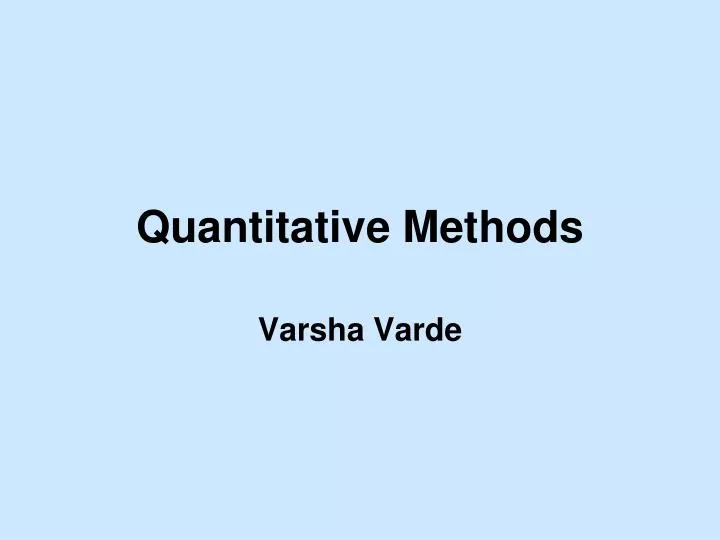 quantitative methods