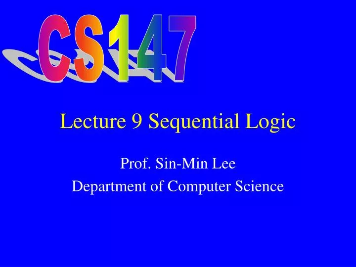 lecture 9 sequential logic