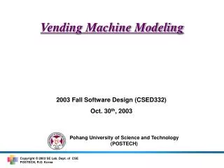 Vending Machine Modeling