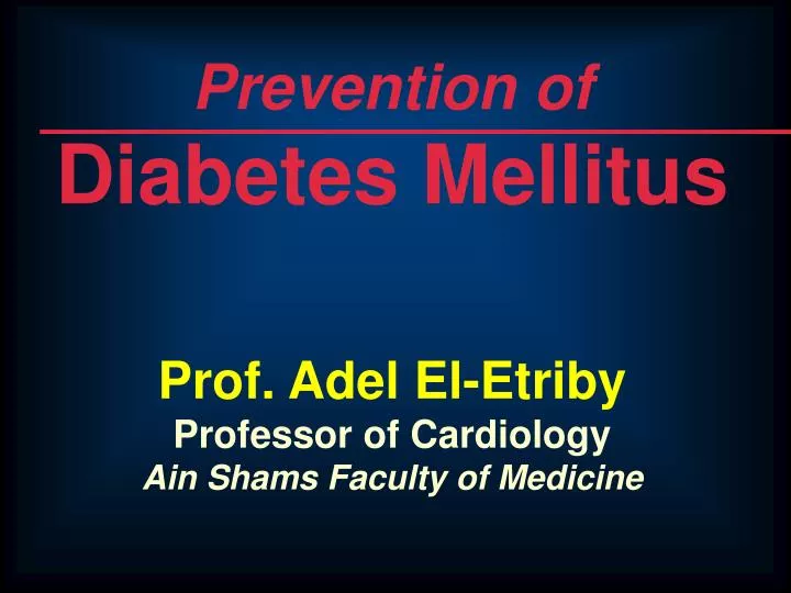 diabetes mellitus prevention