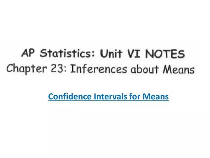 confidence intervals for means