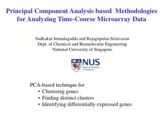 Principal Component Analysis based Methodologies for Analyzing Time-Course Microarray Data