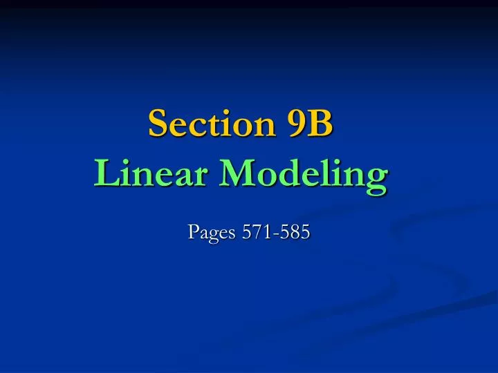 section 9b linear modeling