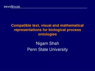Compatible text, visual and mathematical representations for biological process ontologies