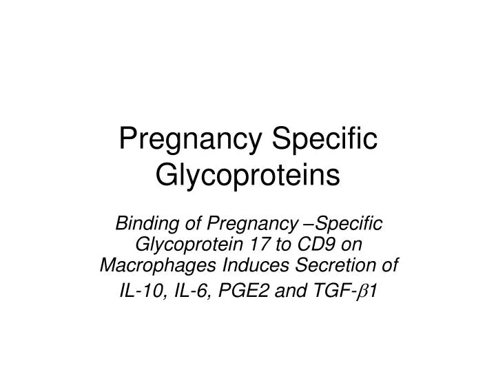 pregnancy specific glycoproteins