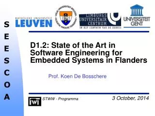 d1 2 state of the art in software engineering for embedded systems in flanders