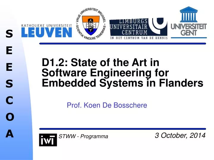 d1 2 state of the art in software engineering for embedded systems in flanders