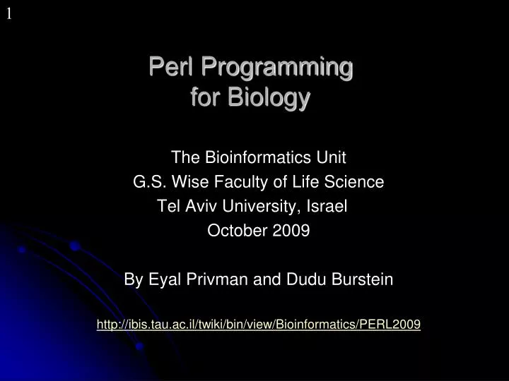 perl programming for biology