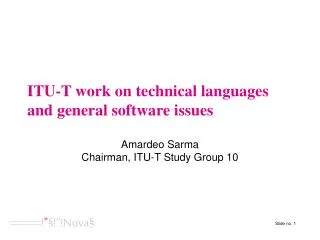 ITU-T work on technical languages and general software issues
