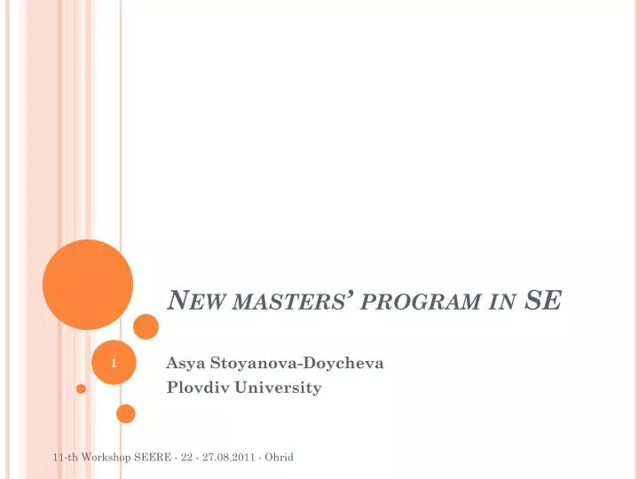 new masters program in se