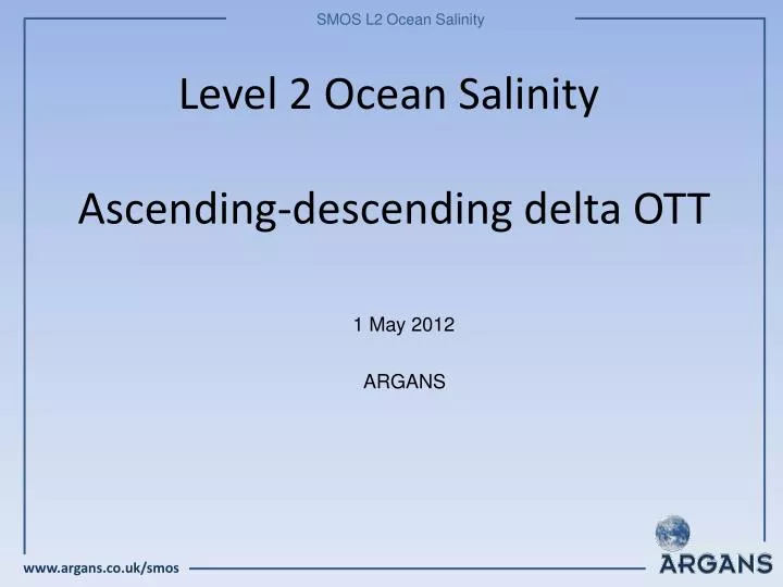 level 2 ocean salinity ascending descending delta ott
