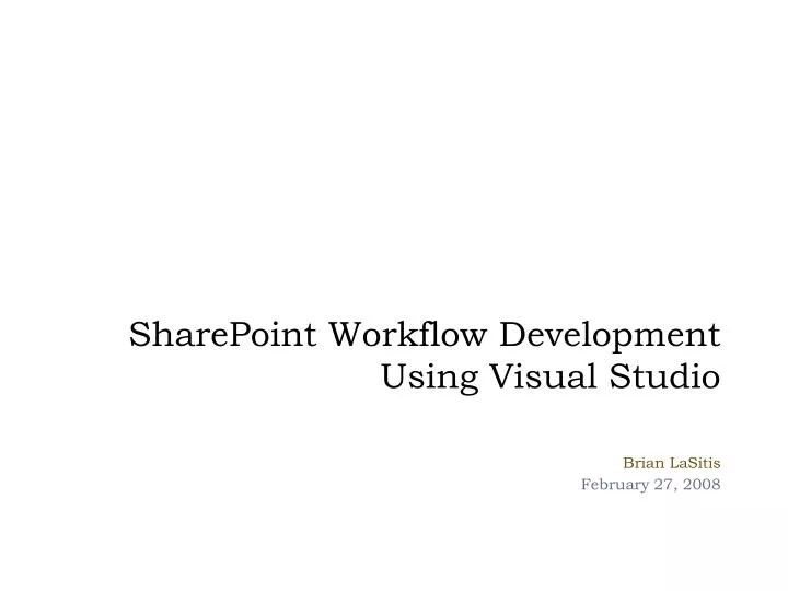sharepoint workflow development using visual studio