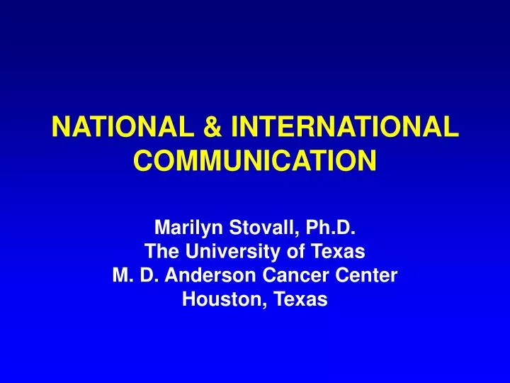 national international communication