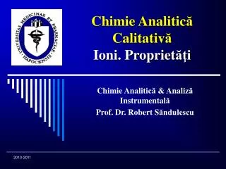 chimie analitic c alitativ ion i propri e t i