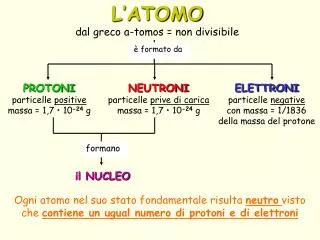 l atomo dal greco a tomos non divisibile