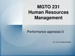 MGTO 231 Human Resources Management